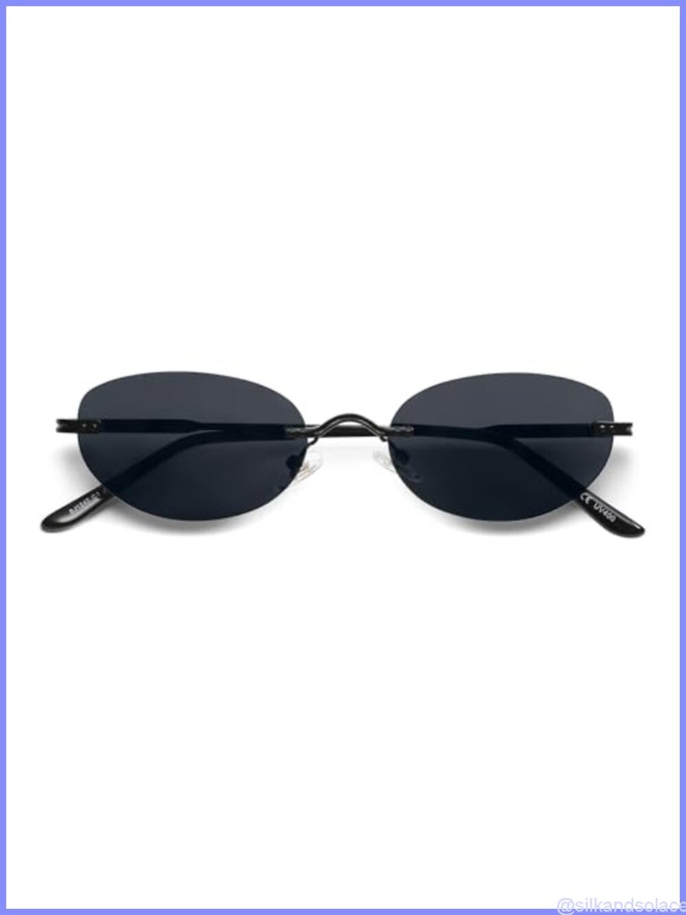 SOJOS Retro Oval Rimless Sunglasses UV400 Polycarbonate Lenses Small Fit Vintage